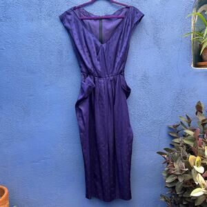 handmade purple heart print cocktail dress